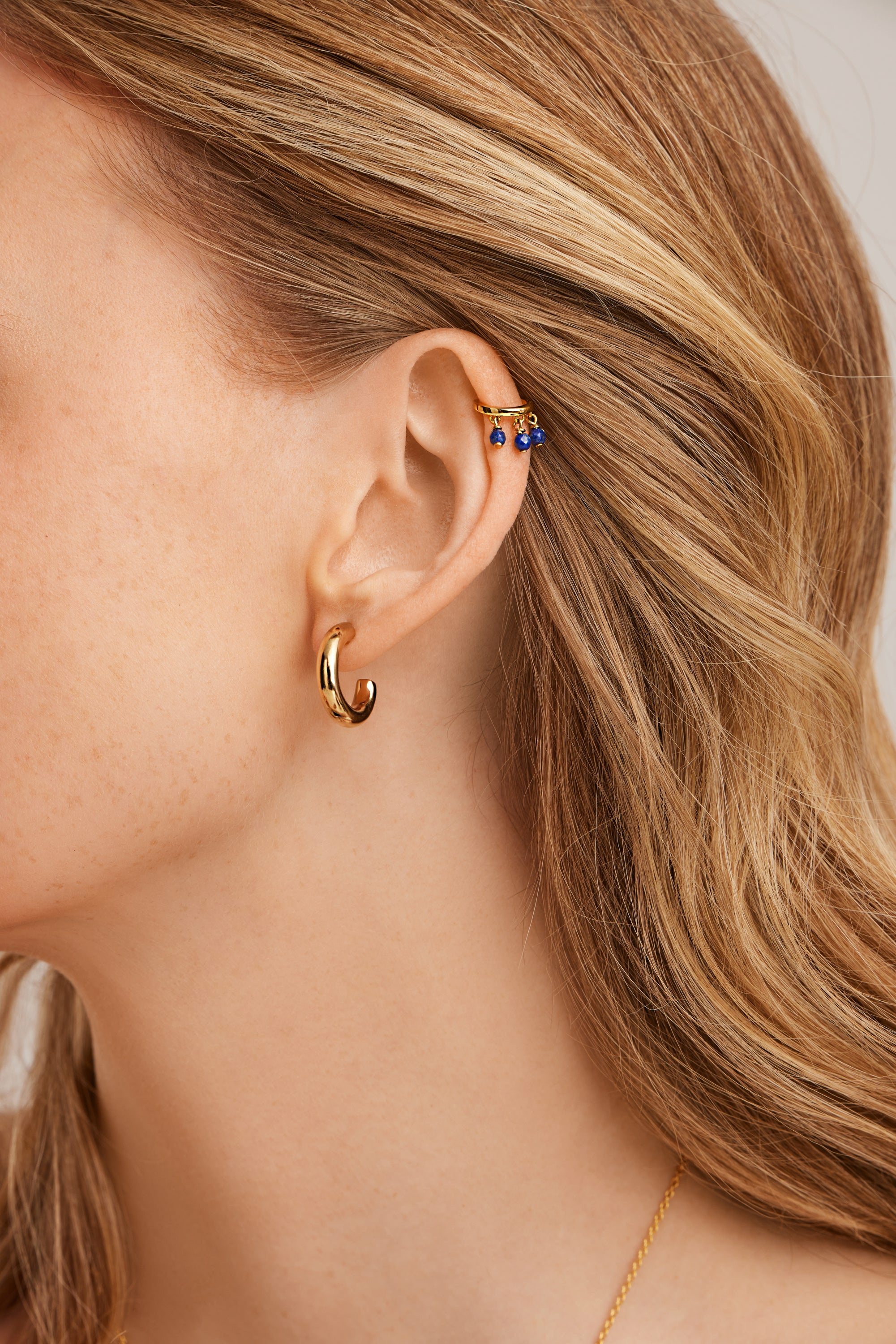 Ear Cuff 925 Silber vergoldet Lapislazuli 41185016021086 Ear Cuff 925 Silber vergoldet Lapislazuli 41185016021086