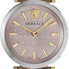 Versace V-Twist Damenuhr Hellrosa Leder Silber Gold Stahl 36mm VELS00219 Versace V-Twist Damenuhr Hellrosa Leder Silber Gold Stahl 36mm VELS00219