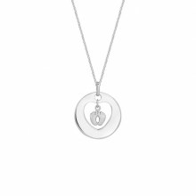 Damen-Kette Herz Babyfüße 925 Sterling Silber rhodiniert 40-45cm XS3495 Damen-Kette Herz Babyfüße 925 Sterling Silber rhodiniert 40-45cm XS3495