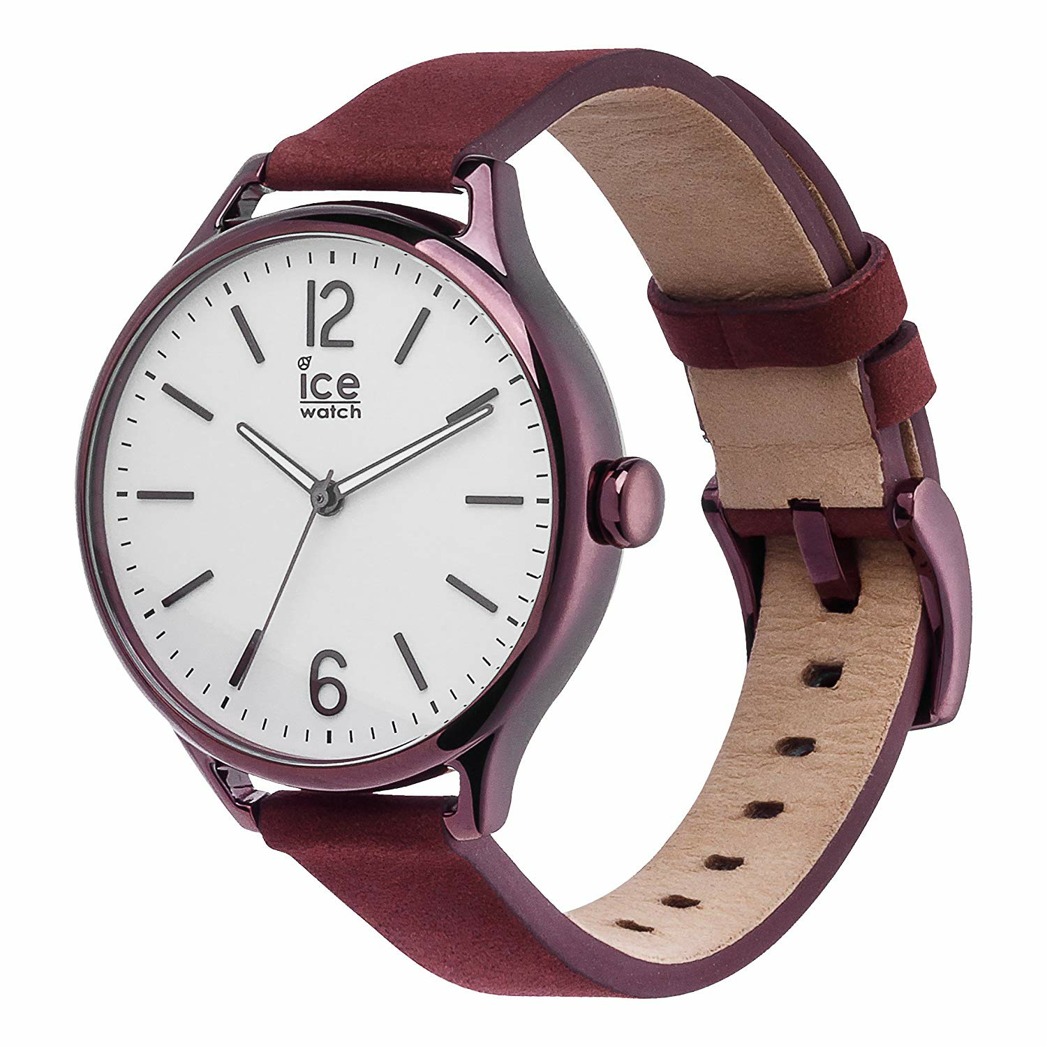 Ice-Watch - Ice Time Red Purple - Rot Damenuhr mit Lederarmband - 013062 (Medium... – Bild 3