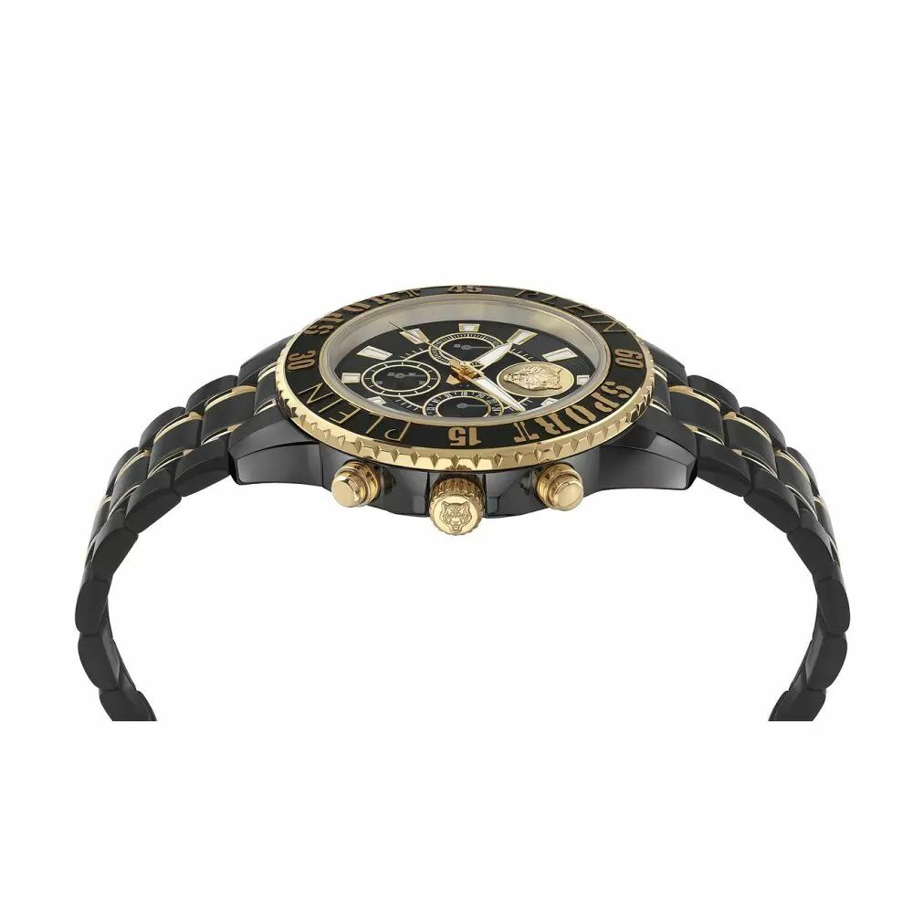 Plein Sport Herren Chronograph Glam Chrono PSMEA0624 IP Black / Bicolor 44 mm – Bild 2