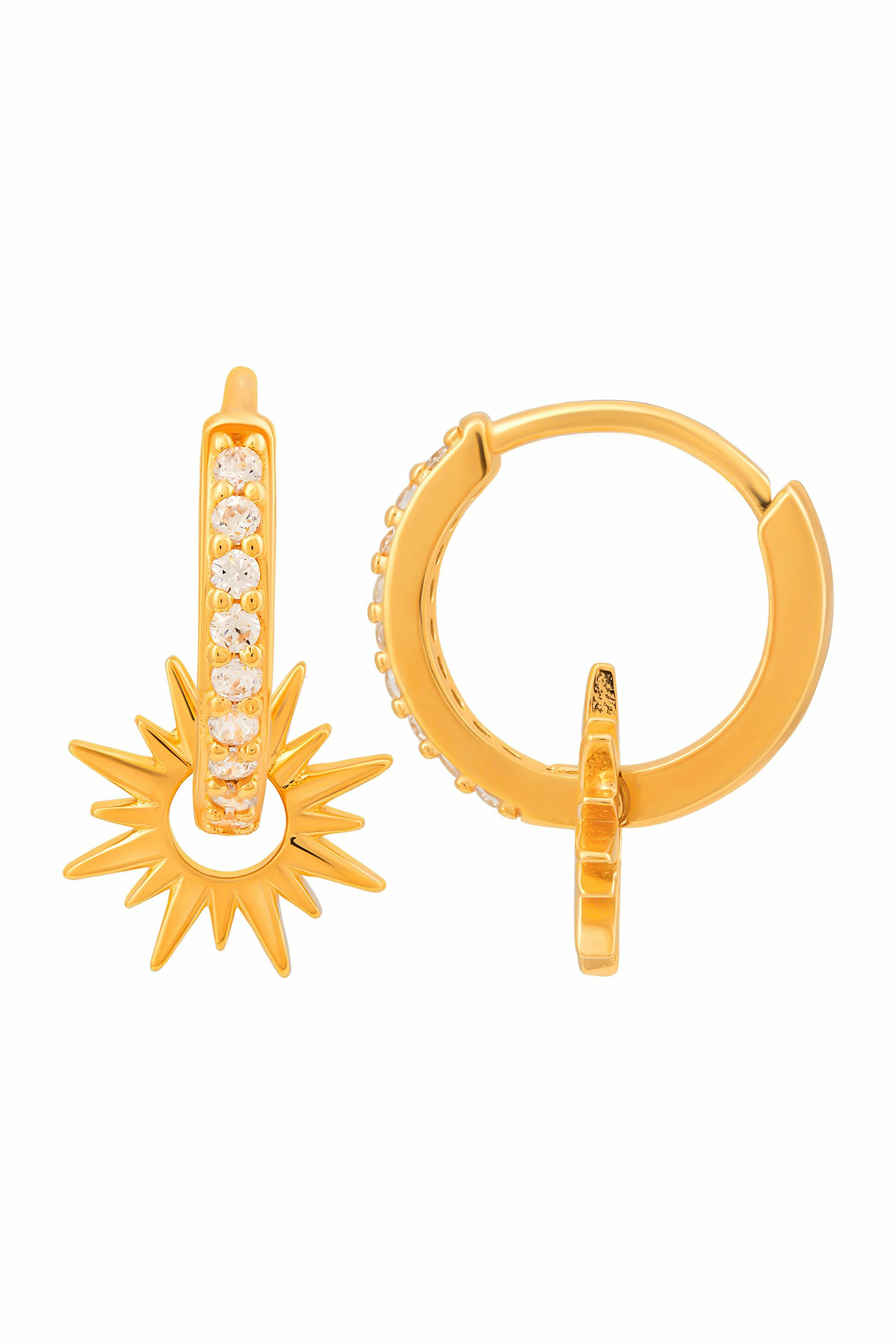 Creole 925 Sterling Silber vergoldet mit Zirkonia Einhänger Sonne 41185222918238 Creole 925 Sterling Silber vergoldet mit Zirkonia Einhänger Sonne 41185222918238