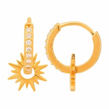 Creole 925 Sterling Silber vergoldet mit Zirkonia Einhänger Sonne 41185222918238 Creole 925 Sterling Silber vergoldet mit Zirkonia Einhänger Sonne 41185222918238