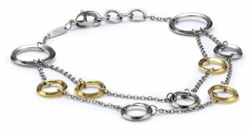 Boccia Titanium Damen-Armband mit Ring-Charms Bicolor 0365-02 Boccia Titanium Damen-Armband mit Ring-Charms Bicolor 0365-02