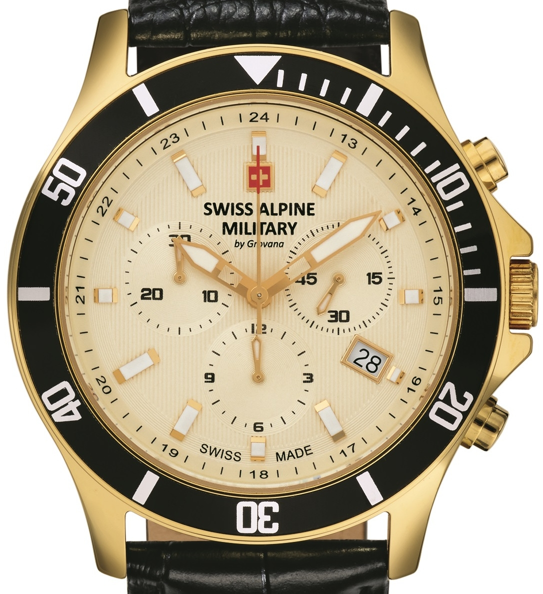 Swiss Alpine Military Herren Armbanduhr 42 mm Armband Leder 7022.9511 – Bild 3