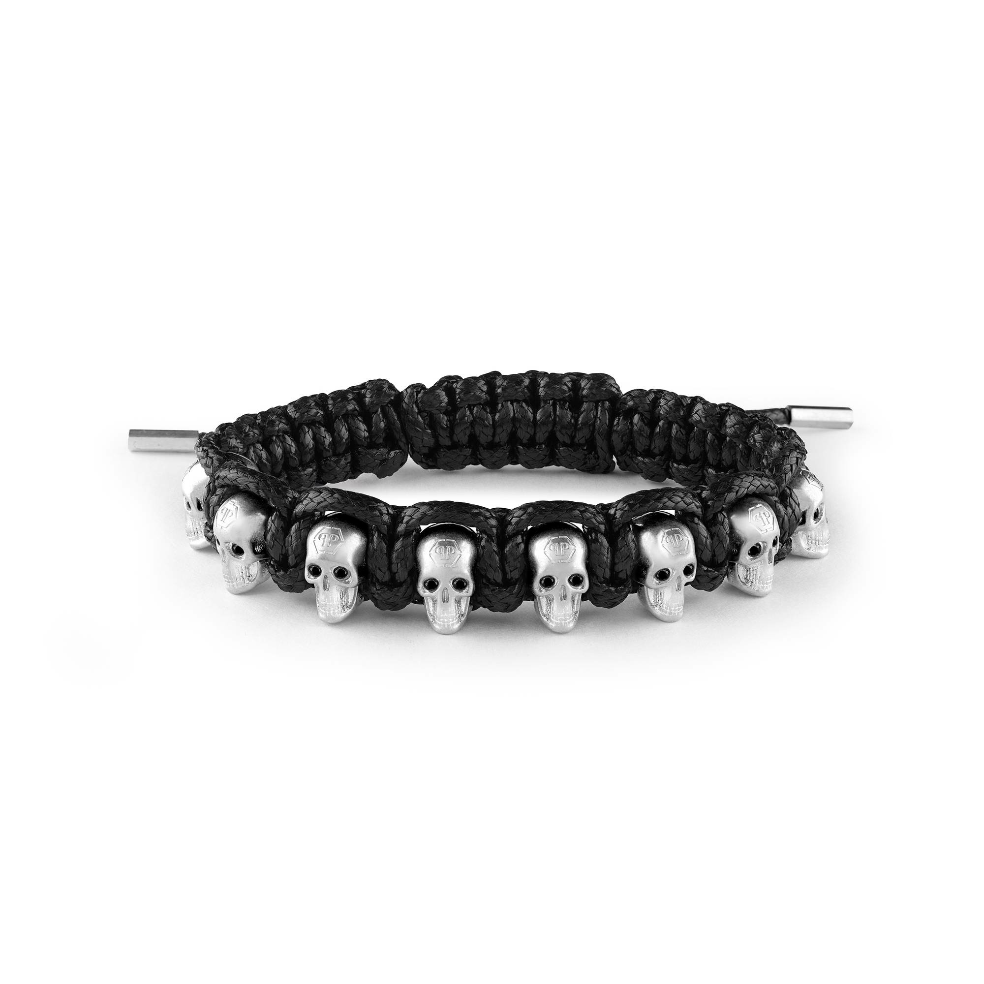 Philipp Plein Herren Armband Textil Edelstahl 3D Skull – Bild 3