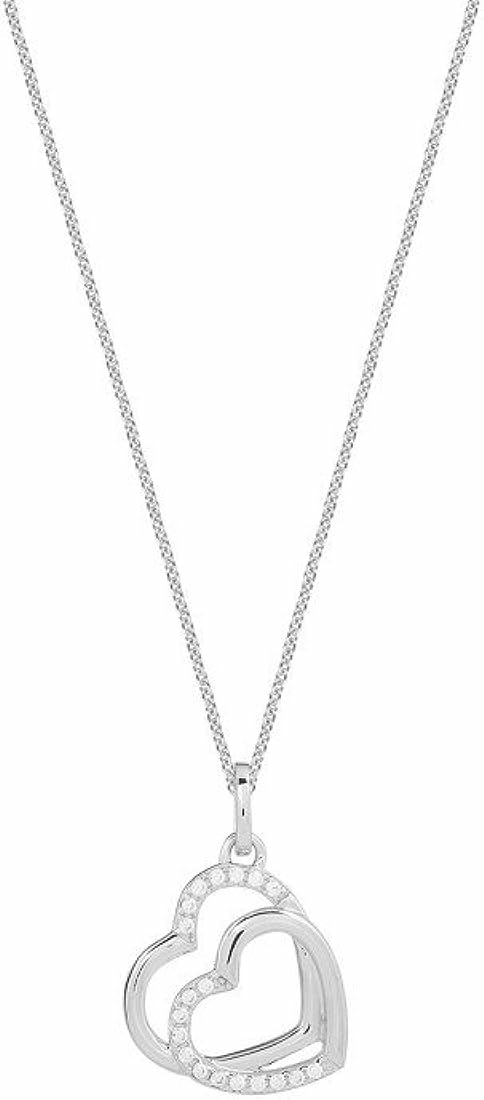 Xenox Damen Halskette Love Story mit Zirkonia Herz Anhänger Silber XS3423 Xenox Damen Halskette Love Story mit Zirkonia Herz Anhänger Silber XS3423