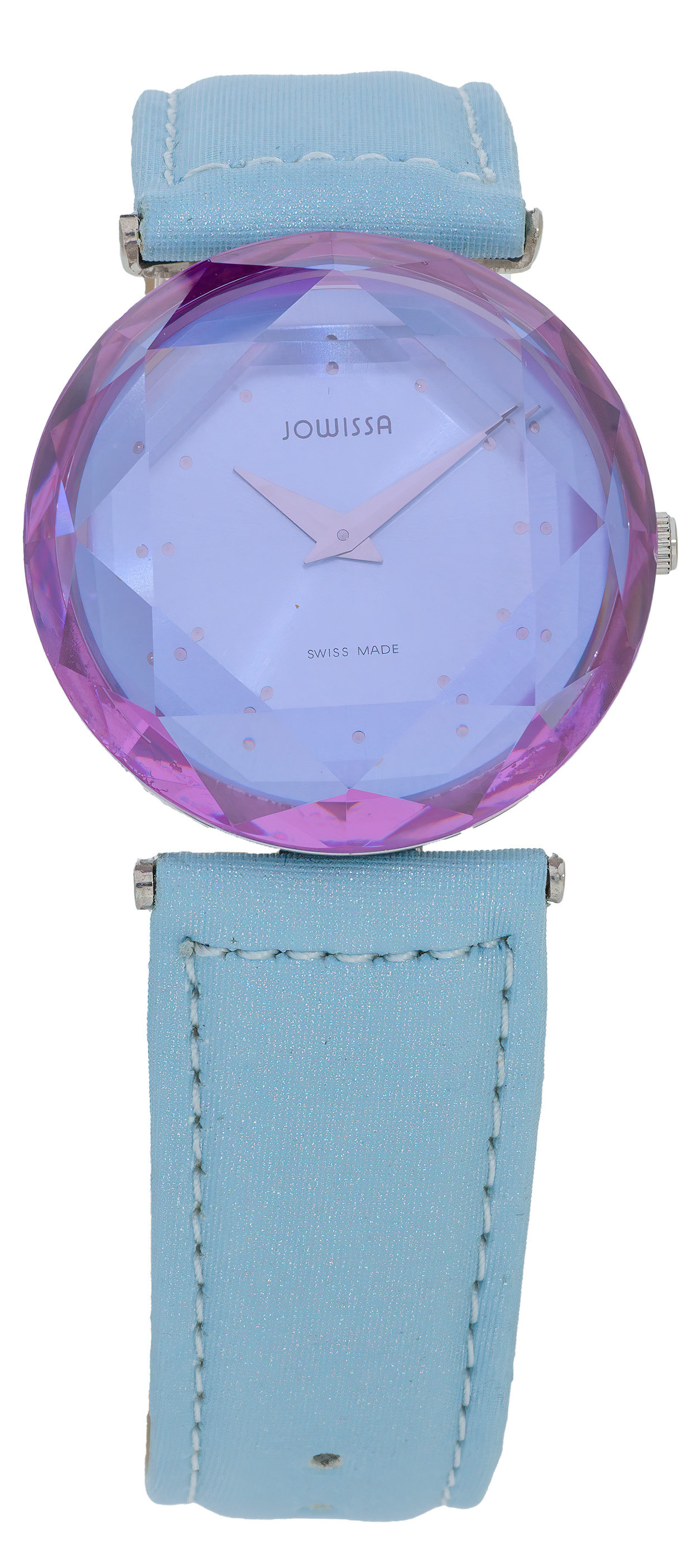 Jowissa Damenuhr Cubic Zirkonia Lederarmband blau J6.029.M – Bild 2