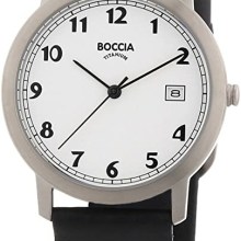 Boccia Herrenarmbanduhr Titan mit Lederband 3617-01 Boccia Herrenarmbanduhr Titan mit Lederband 3617-01