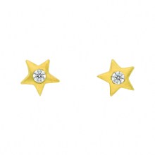 Damen 585 Gold Ohrringe  Ohrstecker Stern mit Zirkonia Damen 585 Gold Ohrringe  Ohrstecker Stern mit Zirkonia