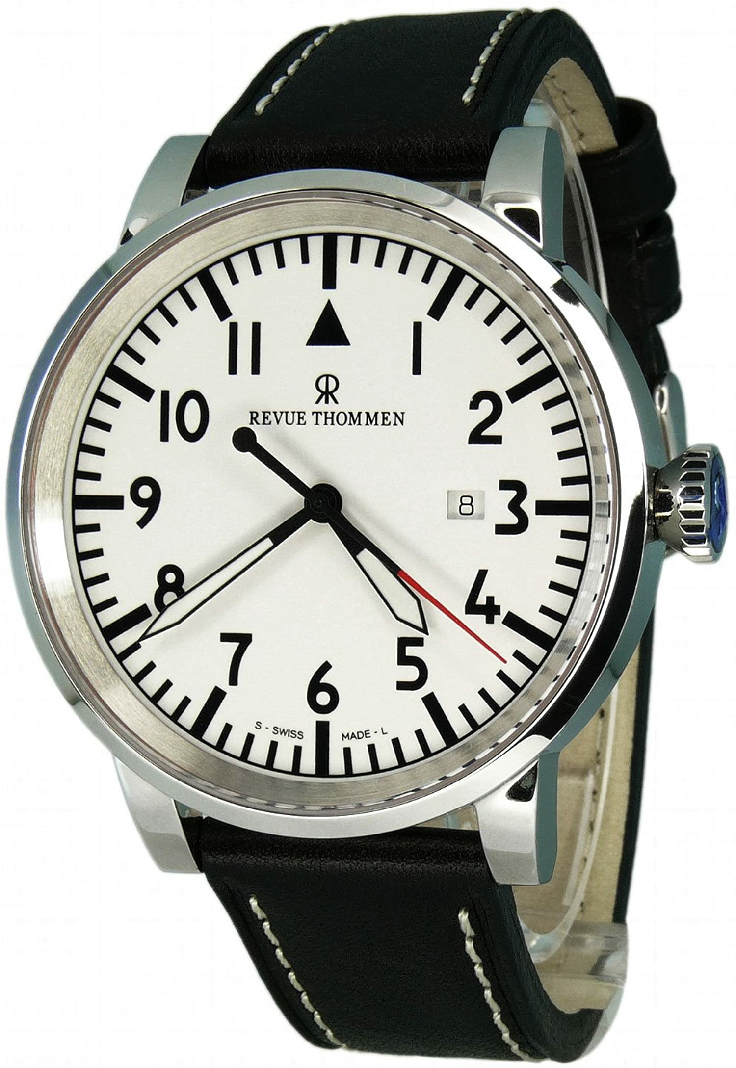 Revue Thommen Herren Armbanduhr Automatik Werk, 47 mm Lederarmband schwarz, Sap... Revue Thommen Herren Armbanduhr Automatik Werk, 47 mm Lederarmband schwarz, Sap...