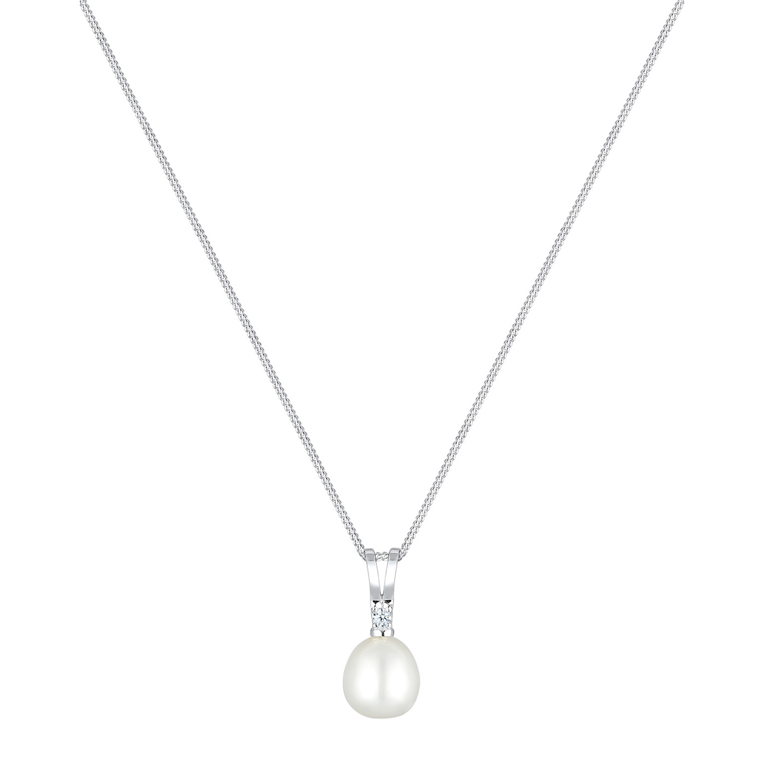 Halskette Süßwasserzuchtperle Diamant 925 Sterling Silber Halskette Süßwasserzuchtperle Diamant 925 Sterling Silber