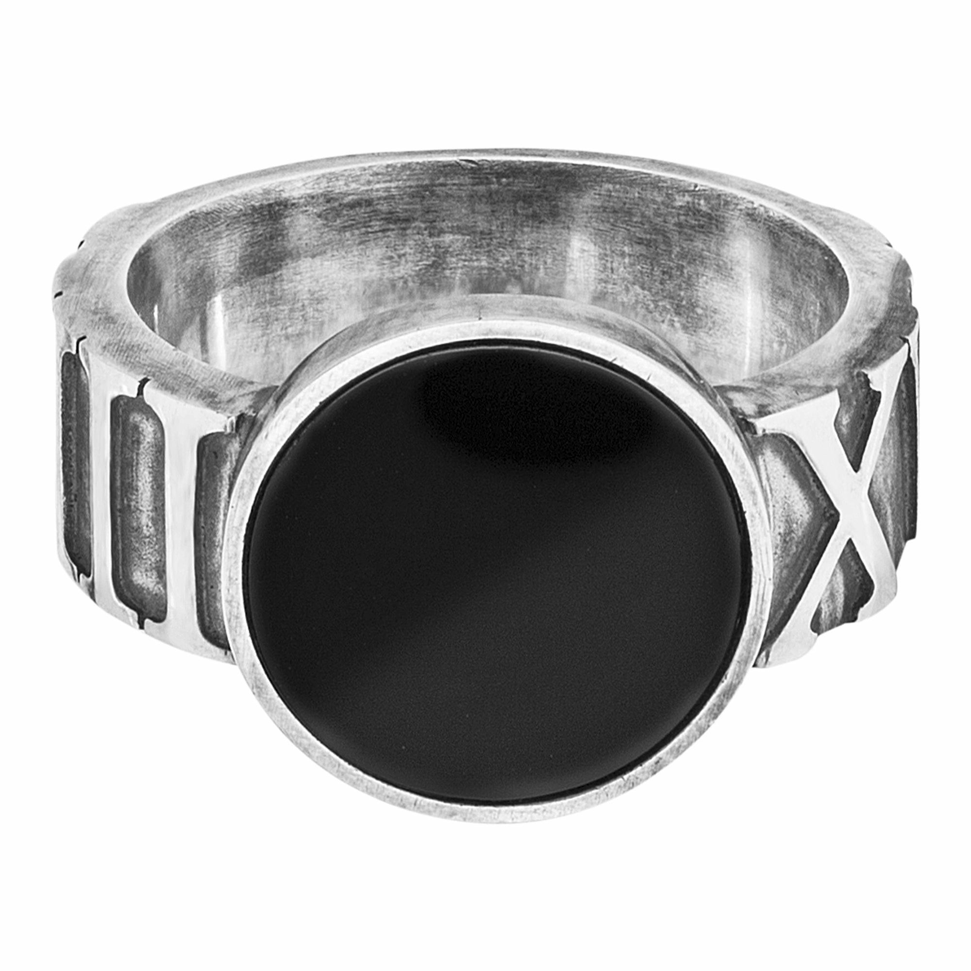 Ring 925 Sterling Silber matt oxidiert mit Onyx 41179027538014 Ring 925 Sterling Silber matt oxidiert mit Onyx 41179027538014