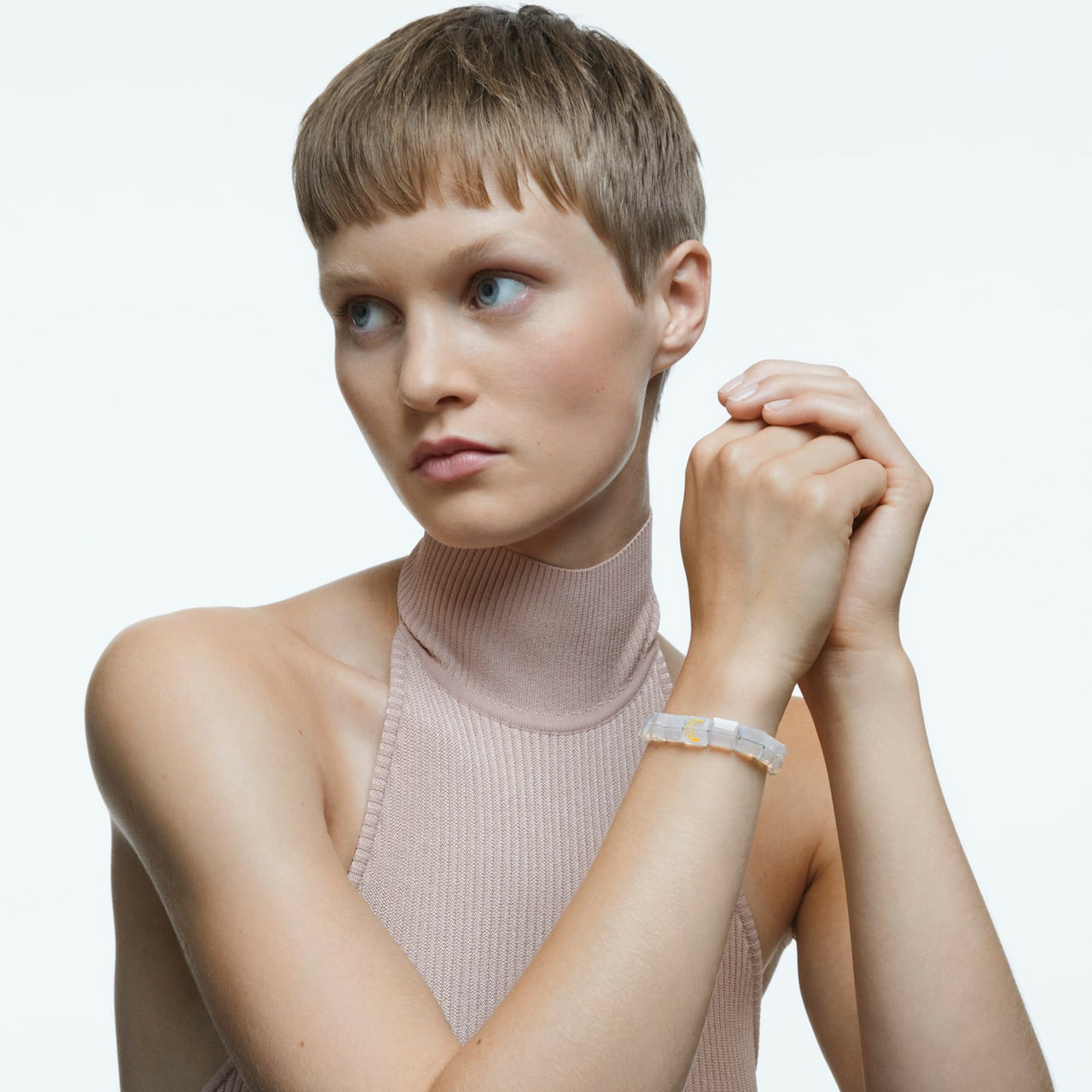 Swarovski Damen Armband Letra Mond, Weiß, Goldfarbe 5615863 Swarovski Damen Armband Letra Mond, Weiß, Goldfarbe 5615863