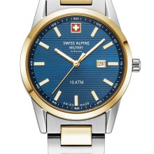 Swiss Alpine Military Damen Armbanduhr Argos bicolor blau 34mm Quarz 10ATM 7767.... Swiss Alpine Military Damen Armbanduhr Argos bicolor blau 34mm Quarz 10ATM 7767....