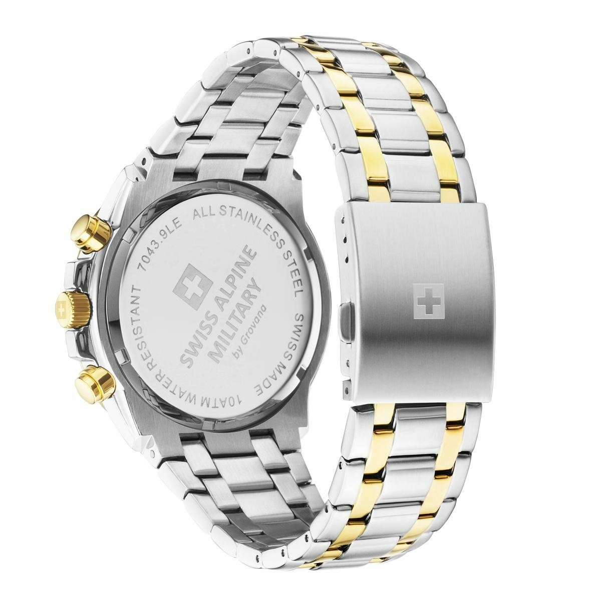 Swiss Alpine Military Herren Armbanduhr Chronograph bicolor 7043.9142 – Bild 3