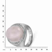 Zeeme Gemstones Silber 925 rhodiniert mit echtem Rosaquarz und Zirkonia Ring 416... Zeeme Gemstones Silber 925 rhodiniert mit echtem Rosaquarz und Zirkonia Ring 416...
