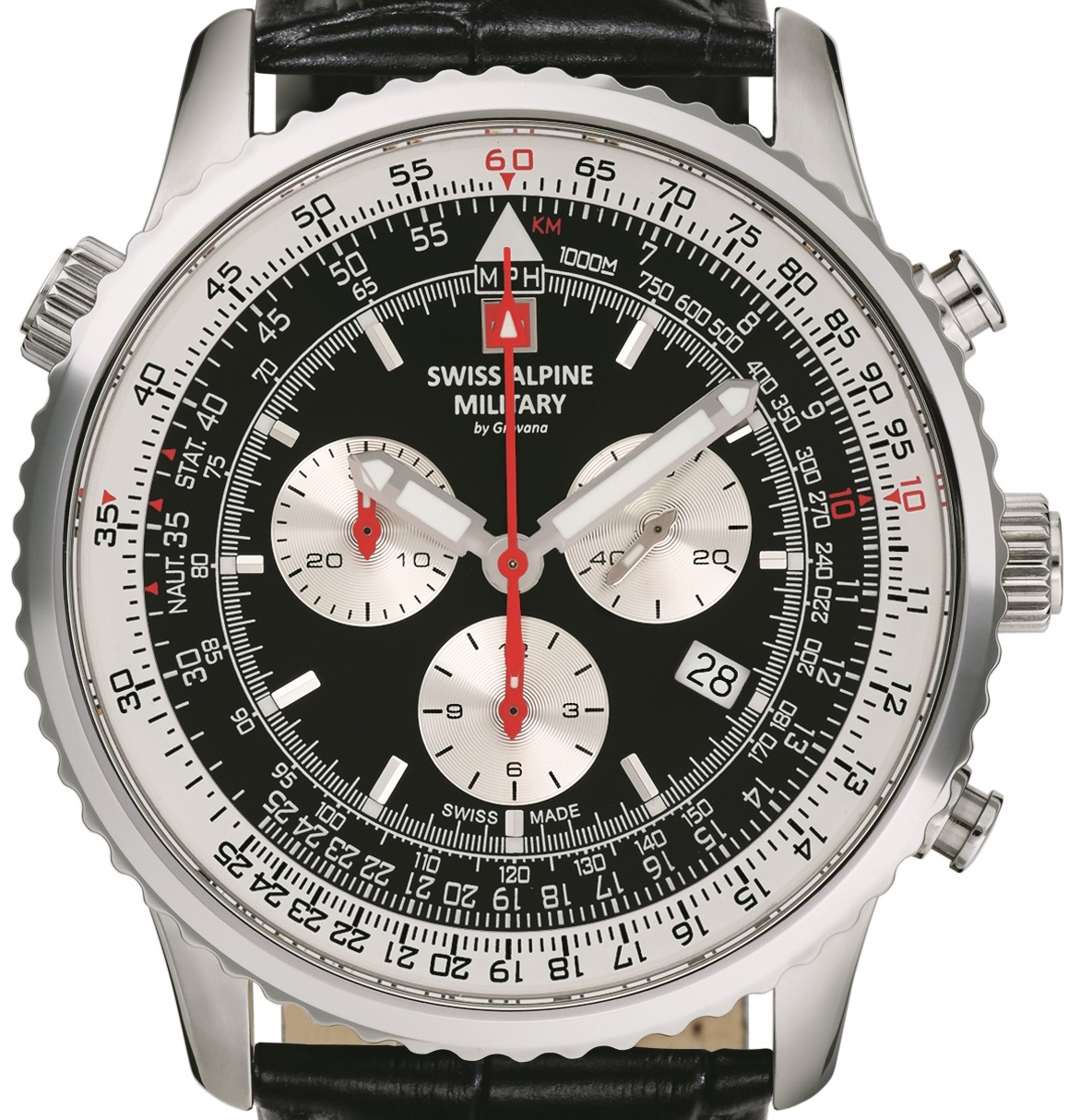 Swiss Alpine Military Herren Armbanduhr 45 mm Armband Leder 7078.9537 – Bild 2