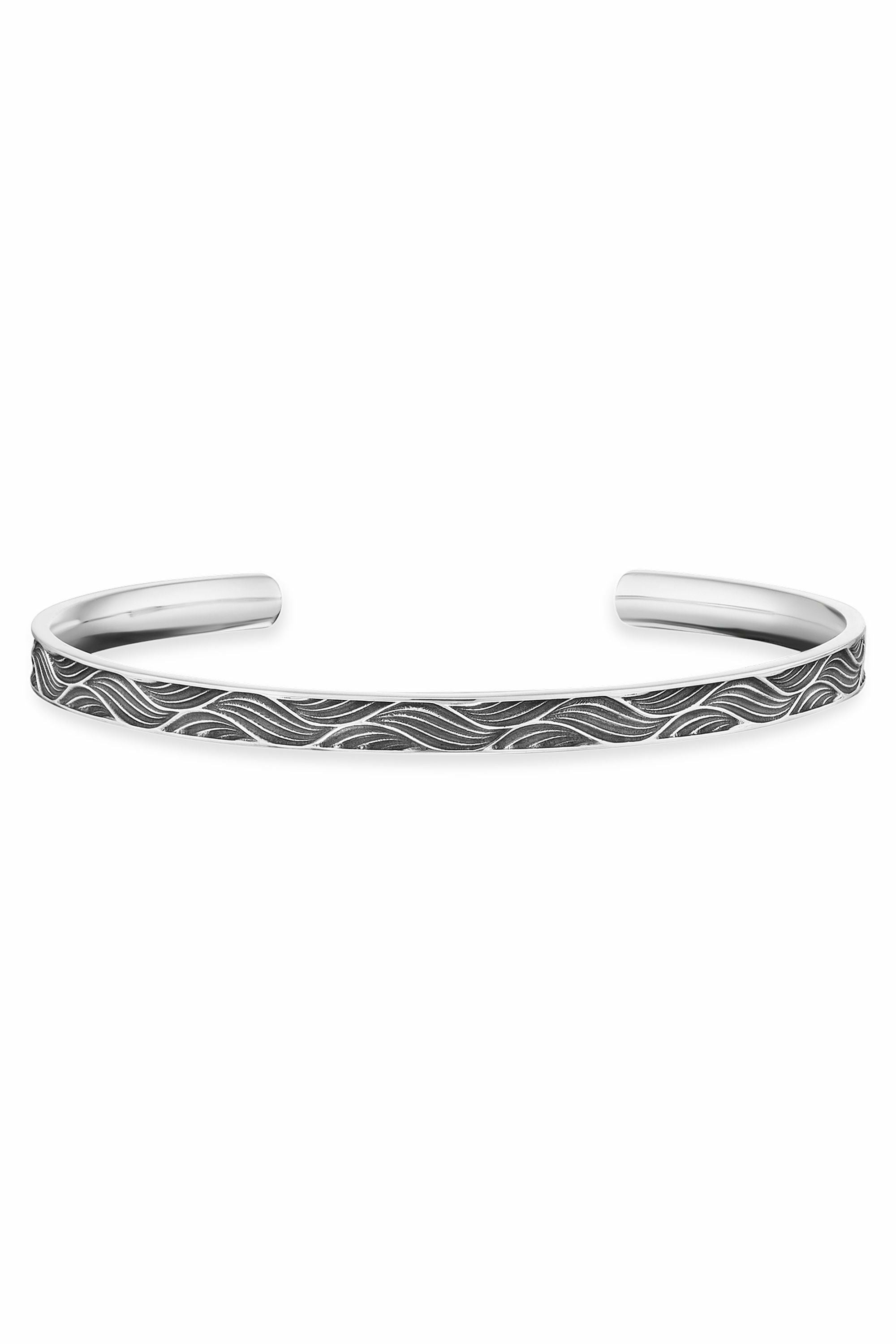 Armreif 925/- Sterling Silber oxidiert Wellen 41184189120606 – Bild 2