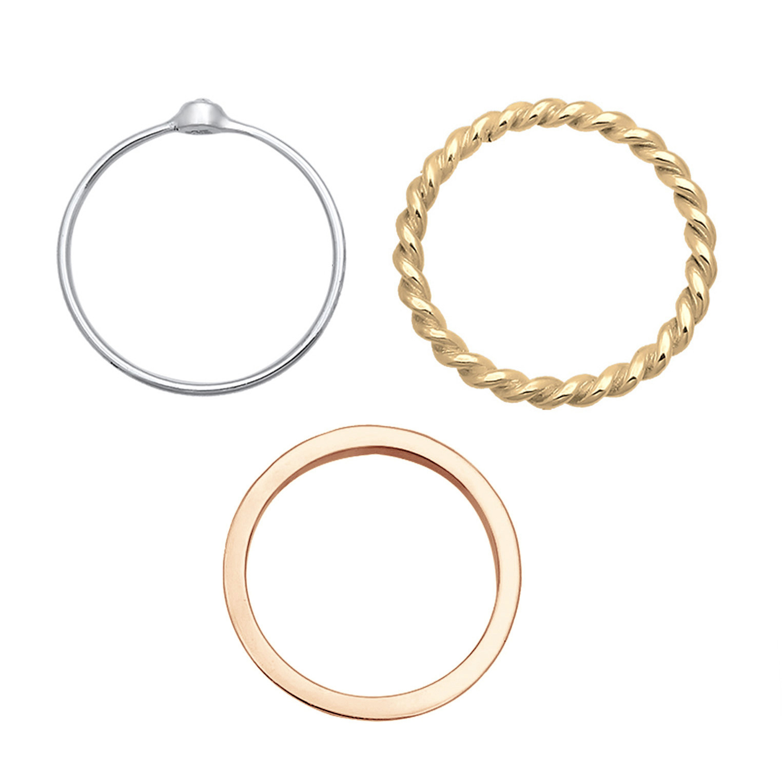 Ring Ringset Solitär 925 Silber, mit Kristallen von Swarovski® – Bild 2