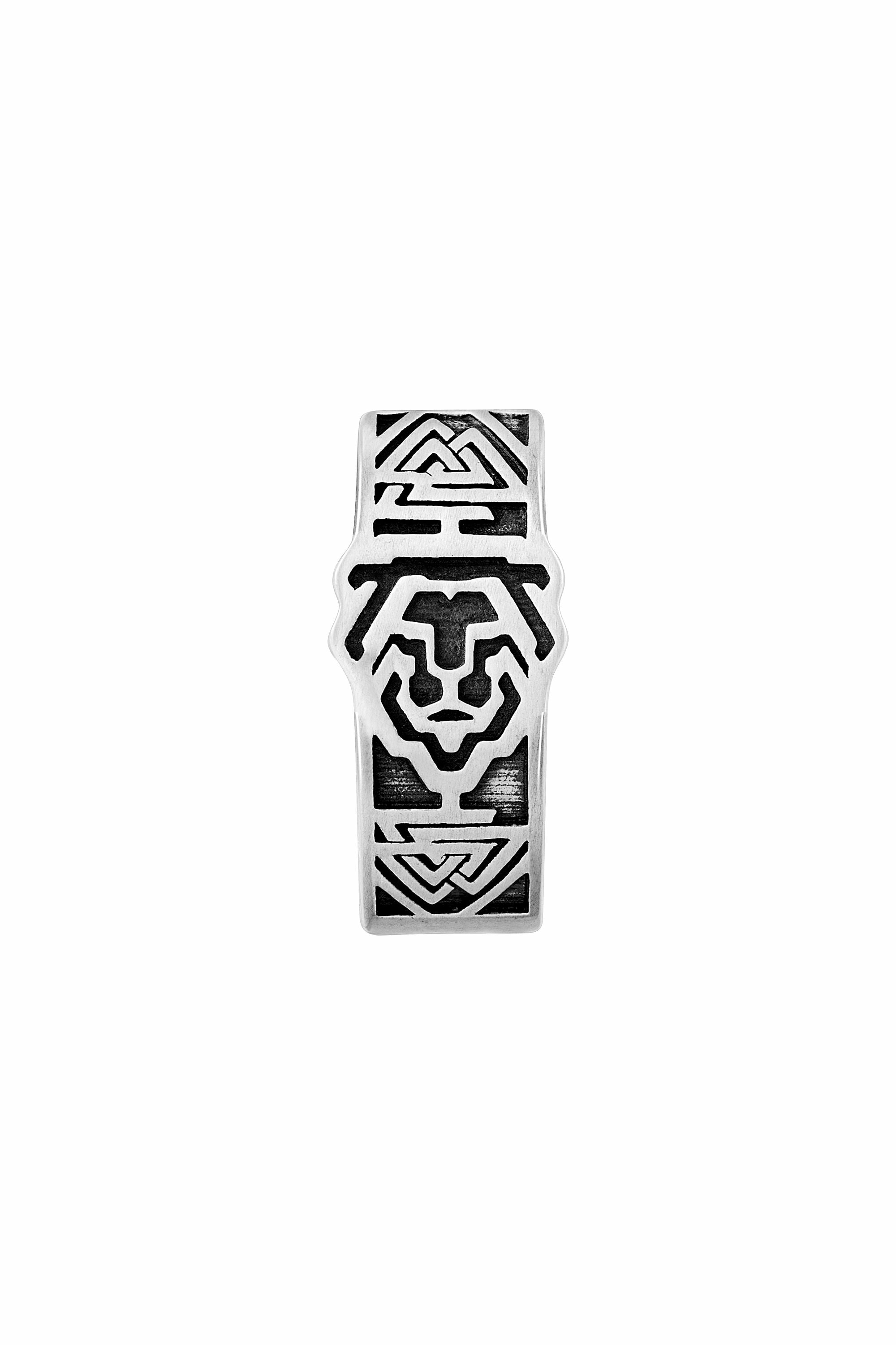 Single Creole 925 Silber matt oxidiert Muster Löwe 41185104265310 Single Creole 925 Silber matt oxidiert Muster Löwe 41185104265310