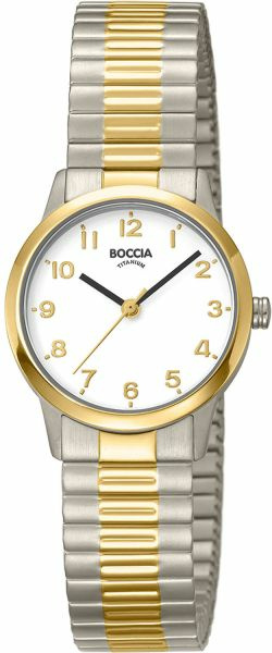 Boccia Damenuhr aus Titan mit Stretchband 3318 Boccia Damenuhr aus Titan mit Stretchband 3318
