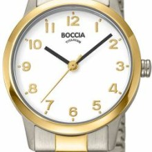 Boccia Damenuhr aus Titan mit Stretchband 3318 Boccia Damenuhr aus Titan mit Stretchband 3318