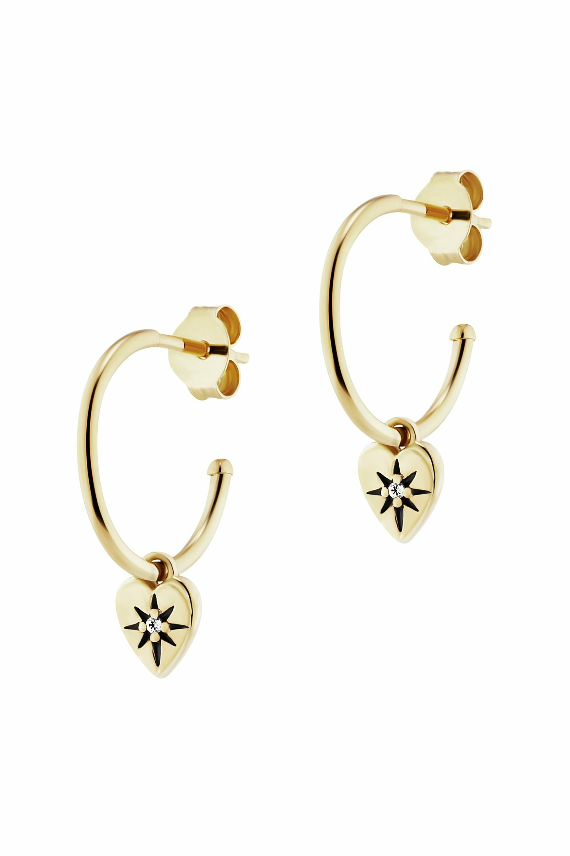 Creolen 925/- Sterling Silber vergoldet Zirkonia Herz 41184285786206 – Bild 2