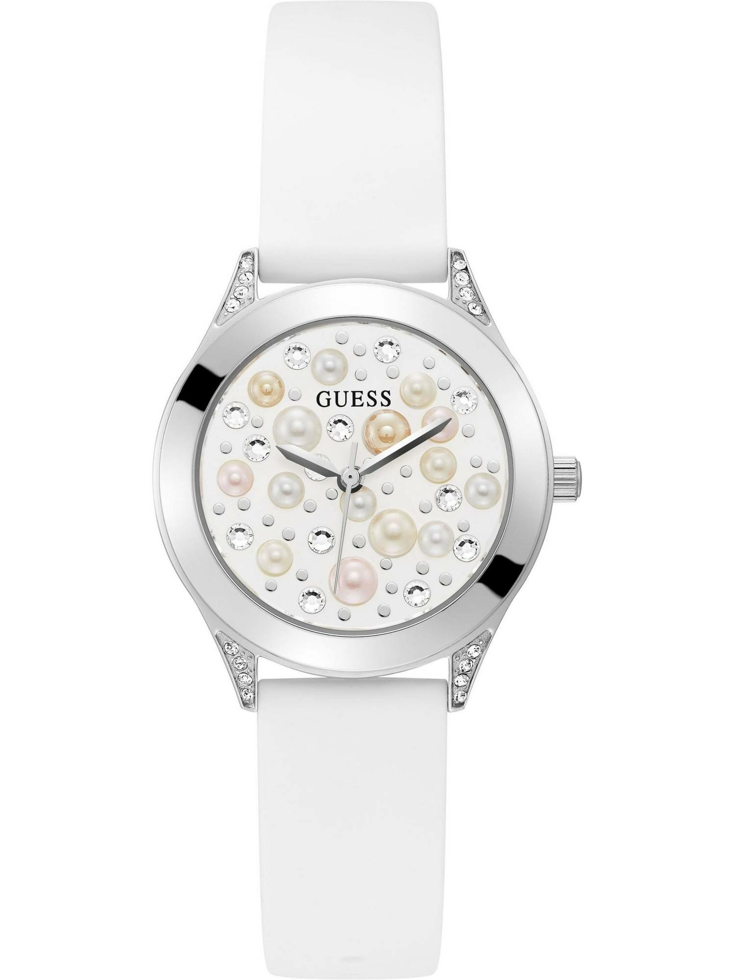 Guess Damen Armbanduhr Pearl 36 mm Perlen und Strasssteine auf dem Zifferblatt A... Guess Damen Armbanduhr Pearl 36 mm Perlen und Strasssteine auf dem Zifferblatt A...