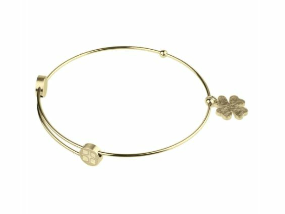 Evia Armspange Kleeblatt aus Edelstahl ø58mm – Bild 2