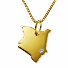 50cm Kette + Kenia mit Brillant 585 Gold 50cm Kette + Kenia mit Brillant 585 Gold