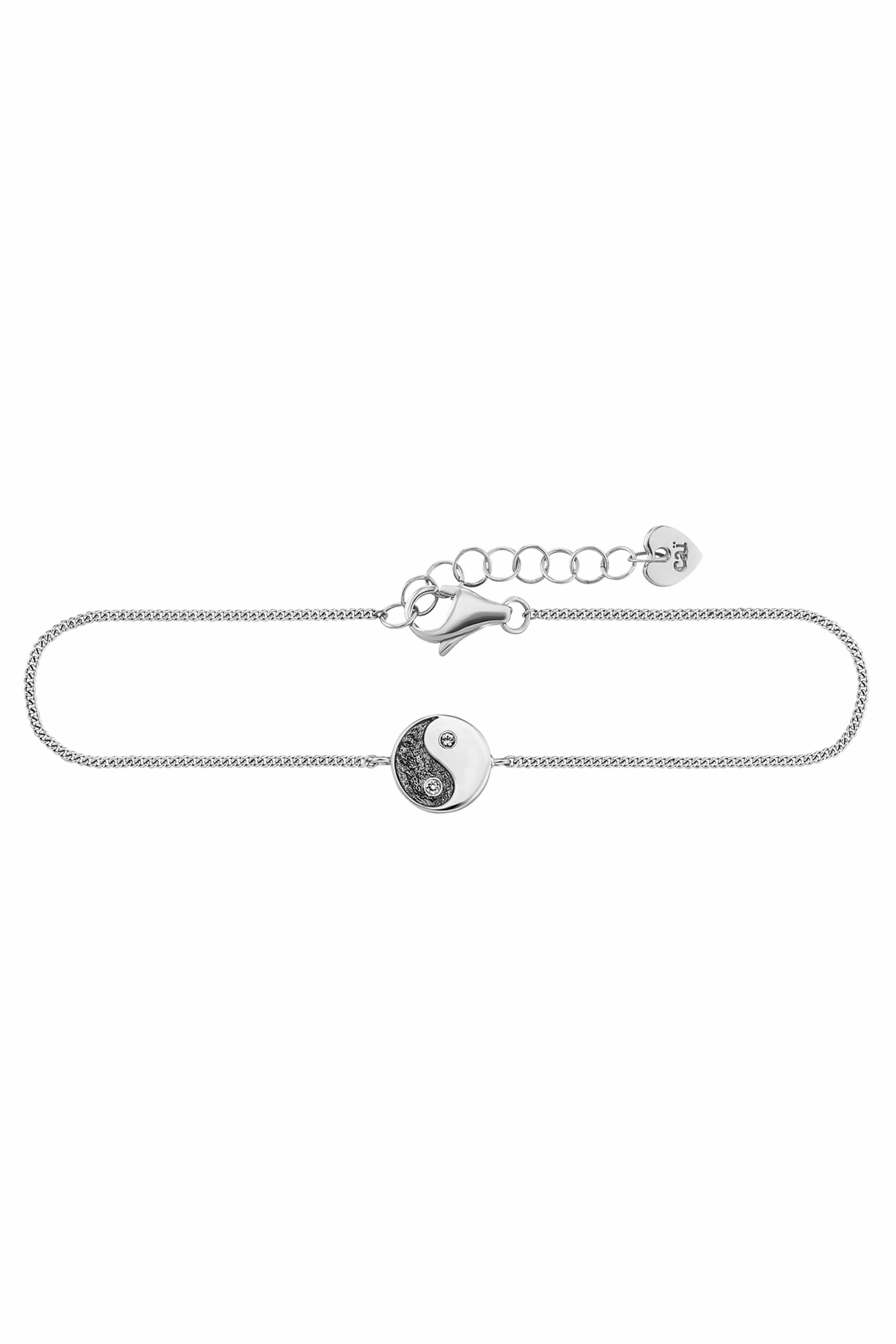 Armband 925/- Sterling Silber rhodiniert Zirkonia Yin Yang 41184330448990 – Bild 2