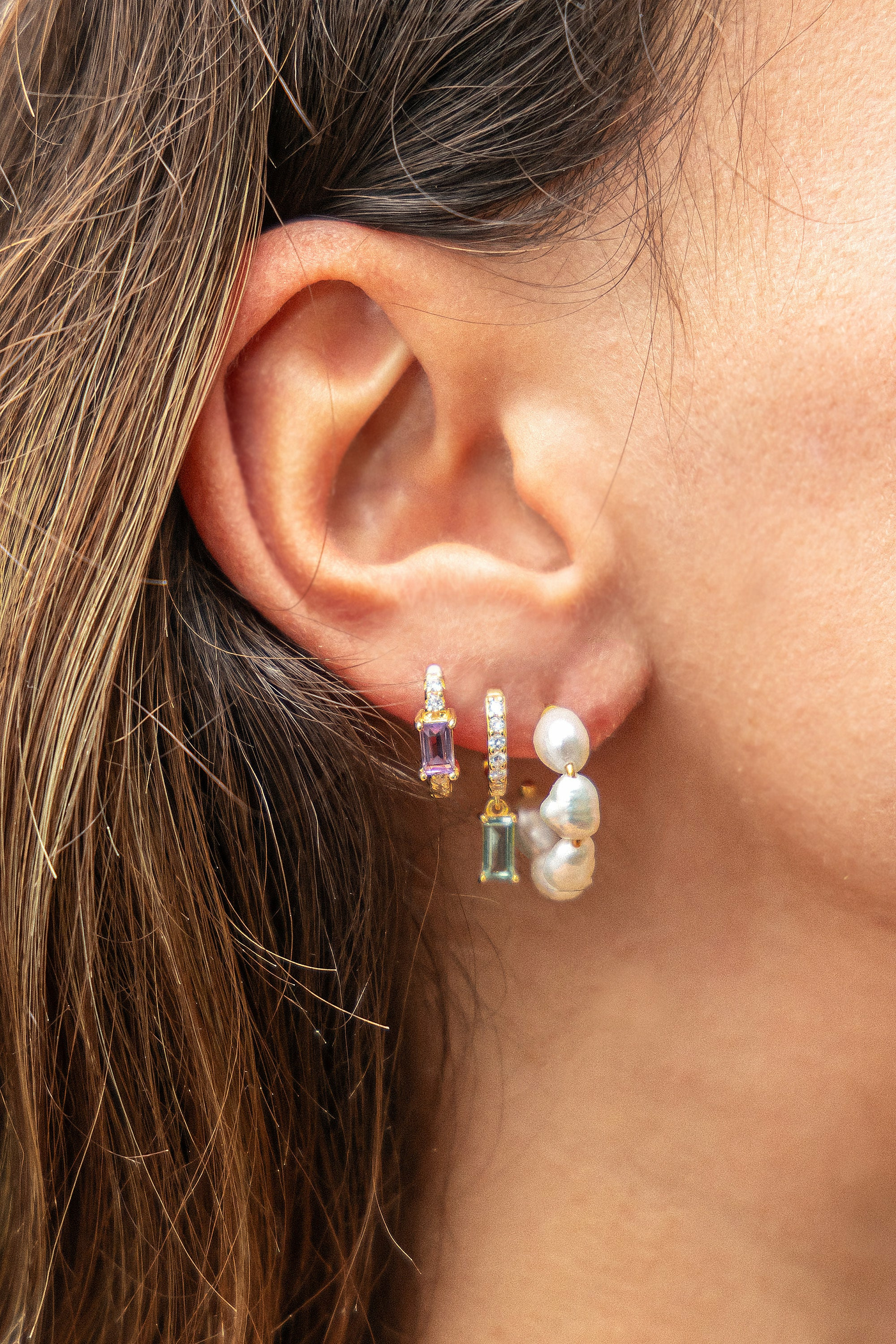 Creolen 925 Silber vergoldet mit Perlen 41185173274718 – Bild 3