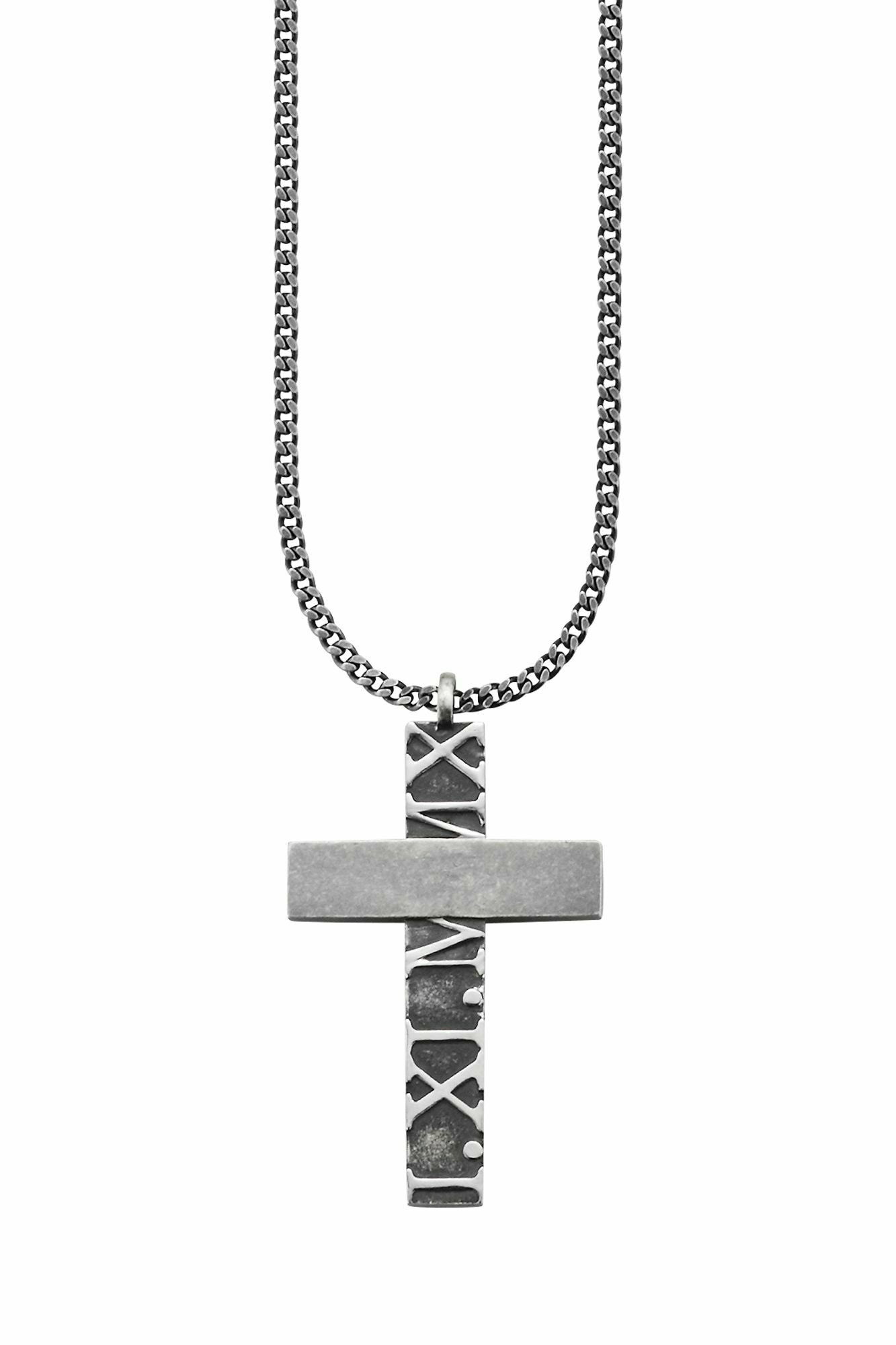 Anhänger mit Kette 925/- Sterling Silber matt-oxidiert Kreuz 41173133262942 – Bild 3