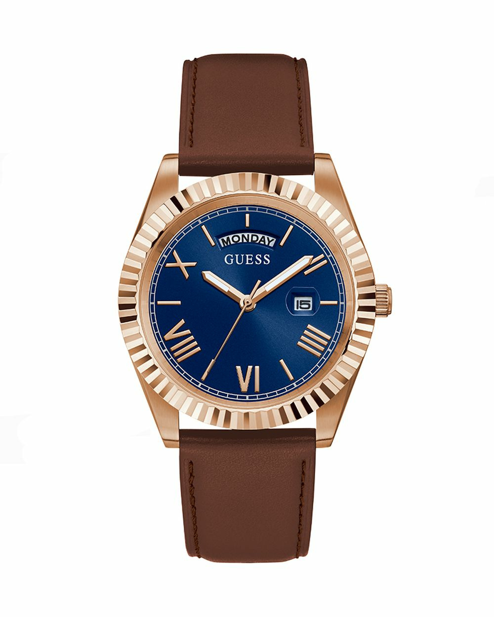 Guess Herren Armbanduhr Umweltfreundlich Connoisseur braun, rosegold 42 mm GW035... – Bild 3