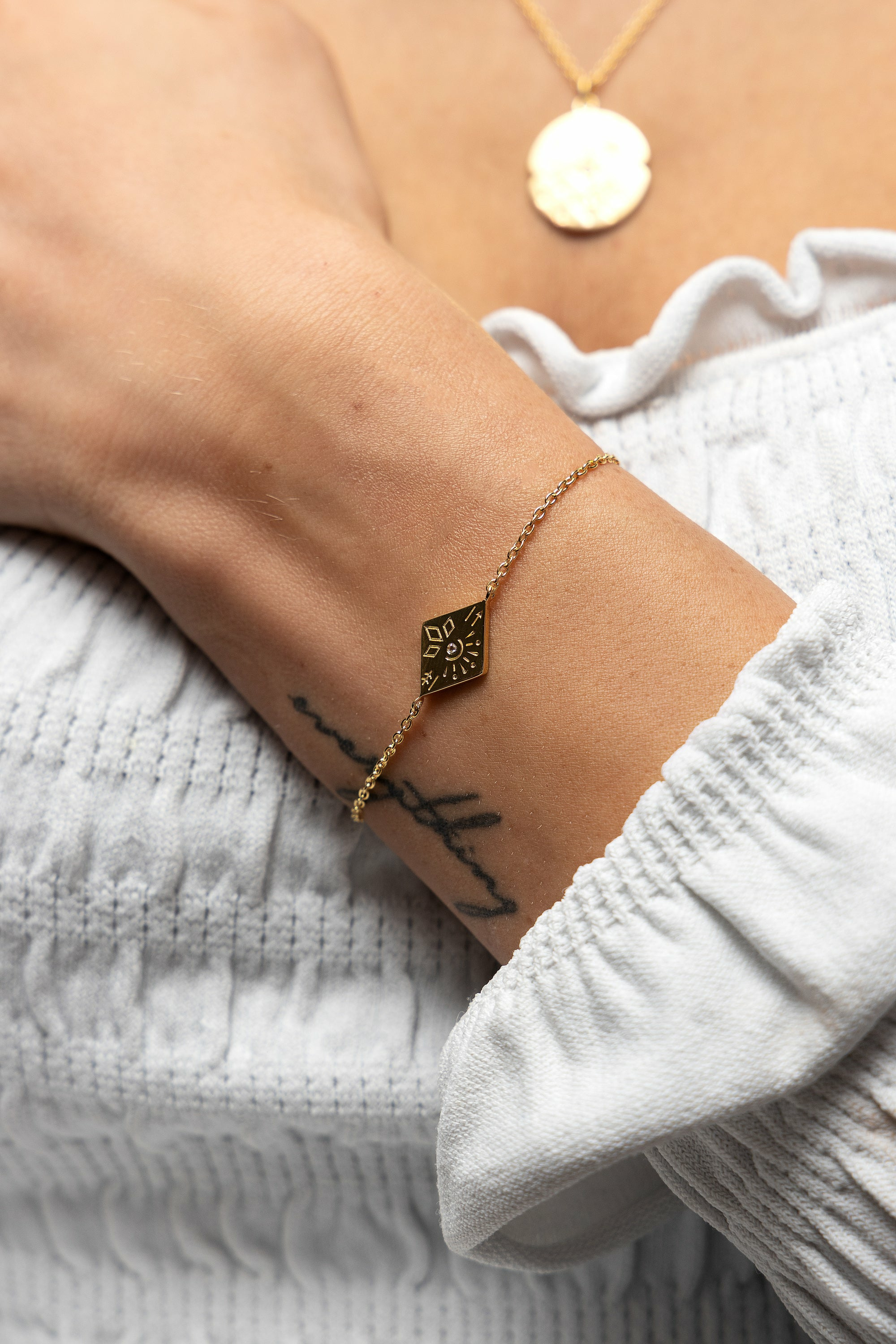 Armband 925 Sterling Silber Topas Tattoo Motiv Raute 41185164787806 – Bild 2