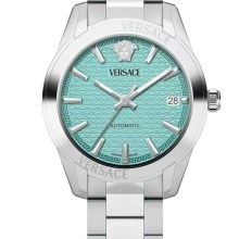Versace Damen Automatikuhr Greca Classic Silber Türkis VESCA0324 Versace Damen Automatikuhr Greca Classic Silber Türkis VESCA0324