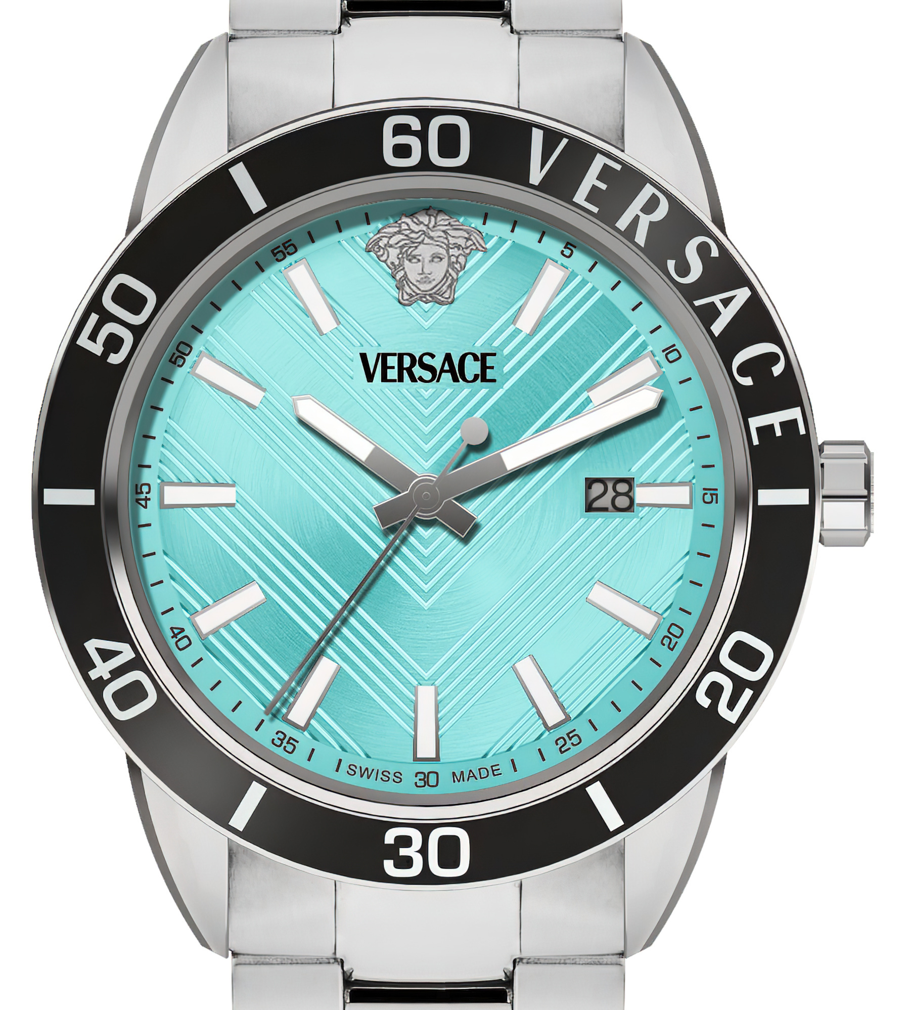 Versace Herren Armbanduhr Greca Urban Türkis Silber VEYCA0324 – Bild 2