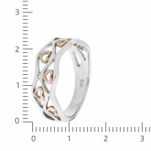 Zeeme Silver Silber 925 zweifarbig mit Herz-Motiven Ring 41677803880542 Zeeme Silver Silber 925 zweifarbig mit Herz-Motiven Ring 41677803880542