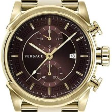 Versace Chrono Urban Herrenuhr Gold Edelstahl Braun Zifferblatt 44mm VEV400619 Versace Chrono Urban Herrenuhr Gold Edelstahl Braun Zifferblatt 44mm VEV400619