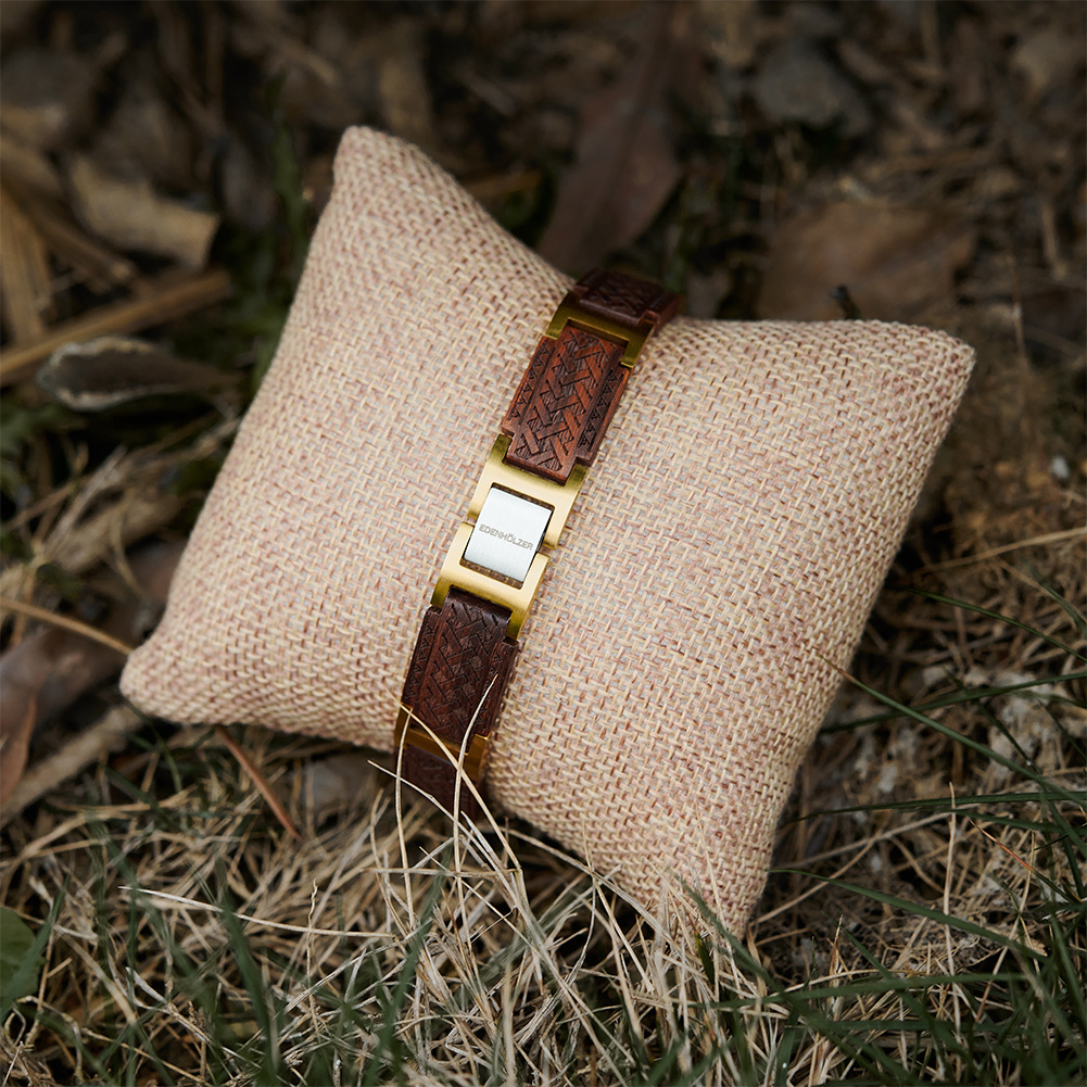 Edenhölzer Holzarmband Edelststahl Malhalla braun ED-C5040 Edenhölzer Holzarmband Edelststahl Malhalla braun ED-C5040