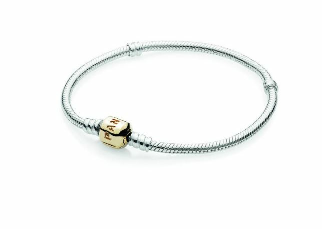 Pandora Moments Damen-Armband mit Gold-Verschluss Silber 590702HG – Bild 2