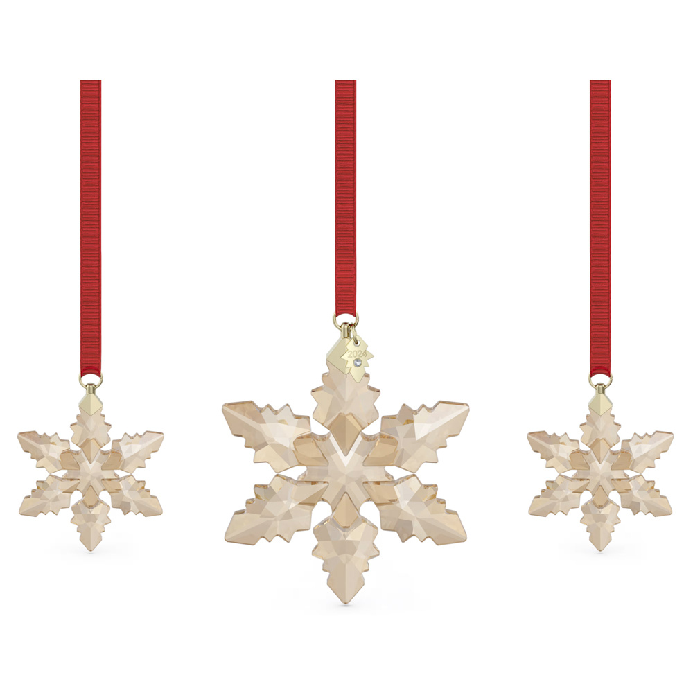 Swarovski Ornament Annual Edition Festive Set Goldfarben 2024 5674401 Swarovski Ornament Annual Edition Festive Set Goldfarben 2024 5674401
