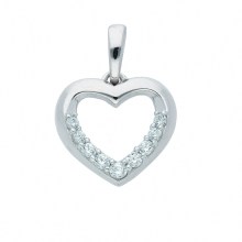 Damen 333 Weißgold Anhänger Herz mit Zirkonia Damen 333 Weißgold Anhänger Herz mit Zirkonia
