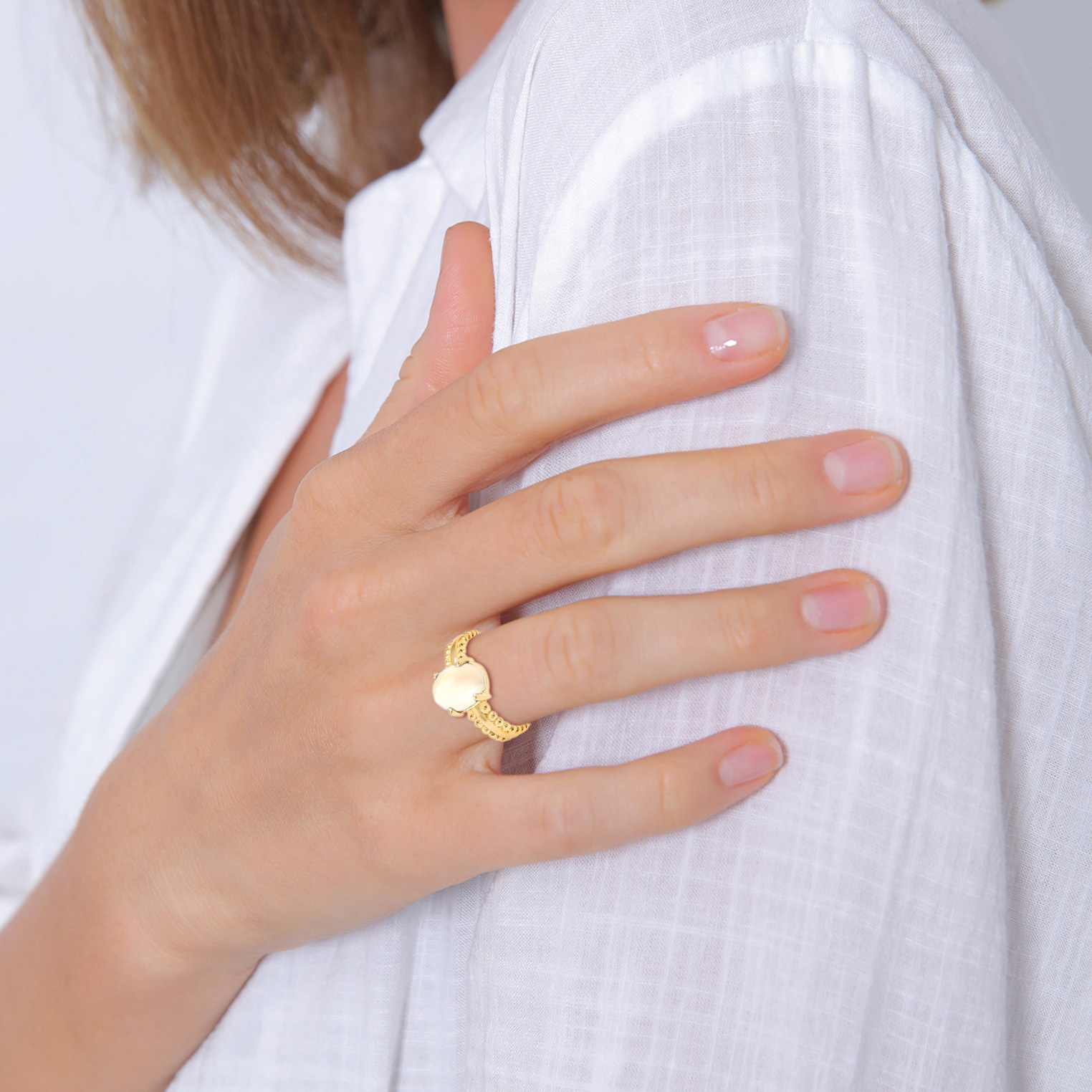 Ring Mondstein Edelstein Oval 925 Silber – Bild 3