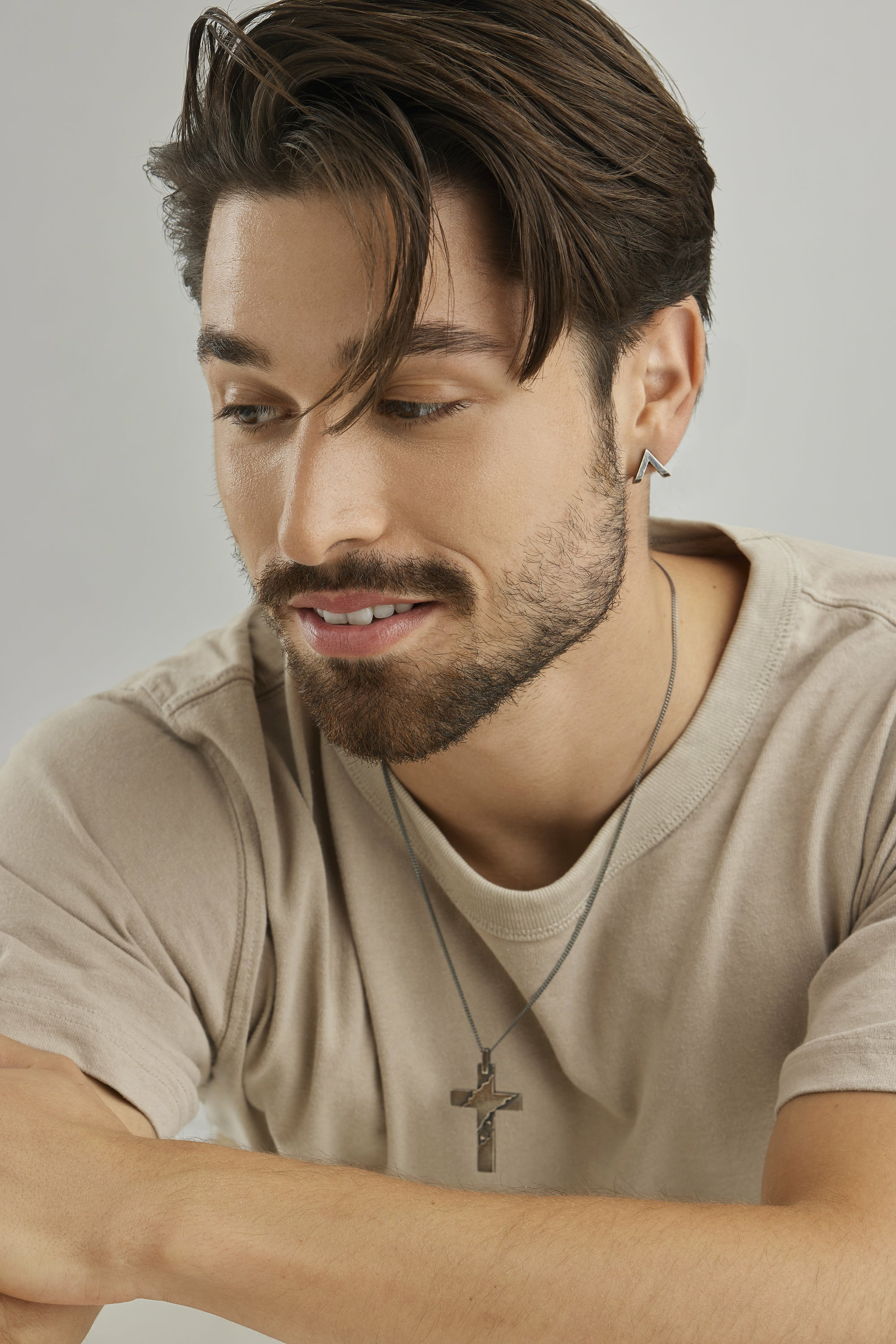 Single Ohrring Silber 925 rhodiniert oxidiert Dreieck 41184516735070 – Bild 3