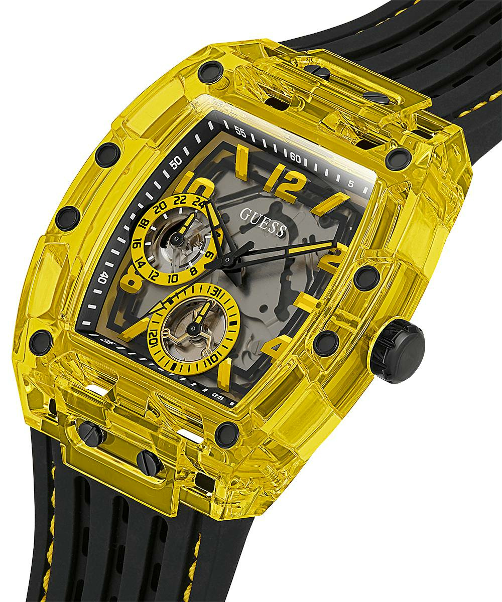 Guess Herren Armbanduhr schwarz gelb 44 mm GW0499G2 – Bild 2