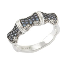 Saphire Bambus Ring 925/00 Sterlingsilber Saphire Bambus Ring 925/00 Sterlingsilber