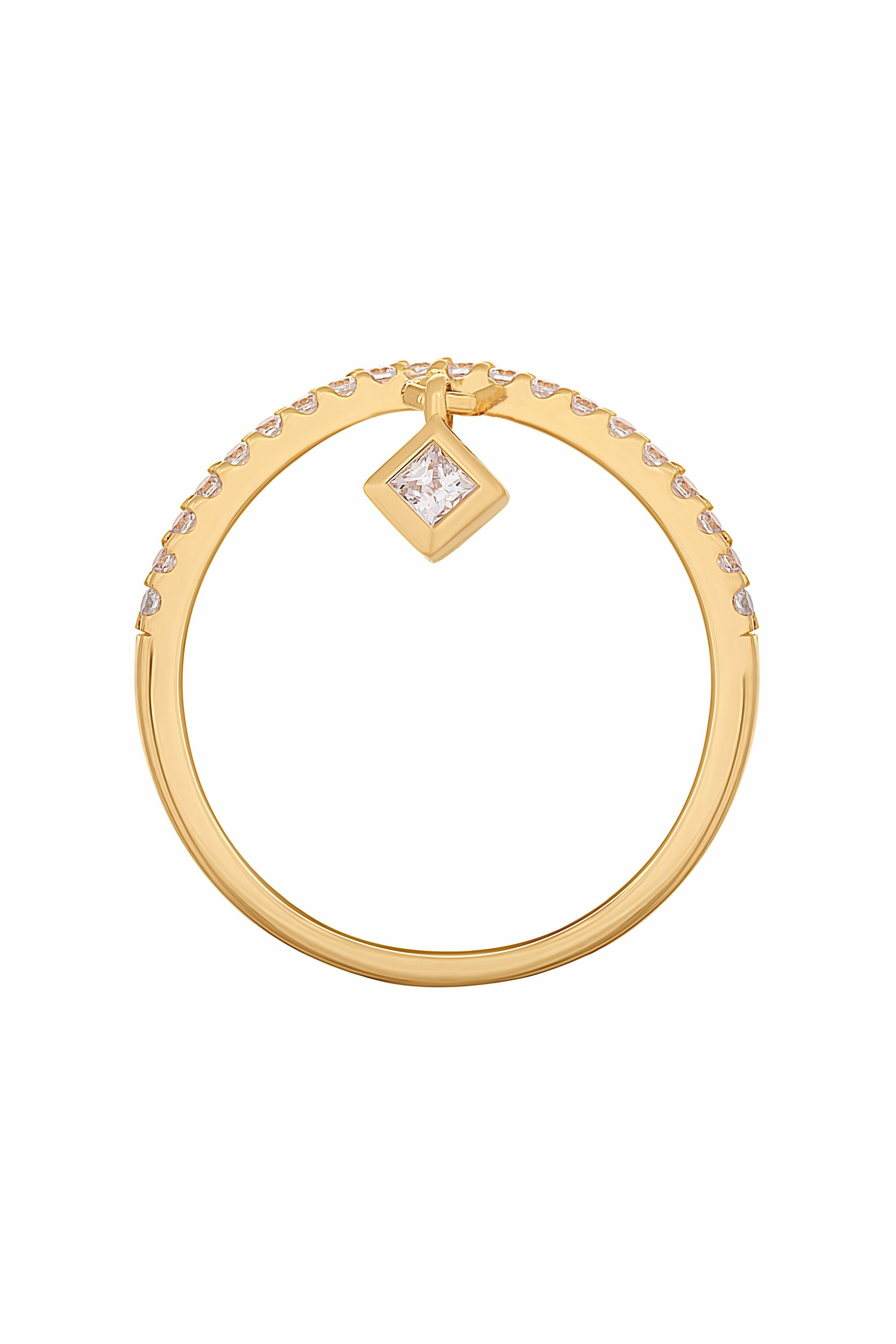 Ring 925 Silber vergoldet mit Anhänger Raute Zirkonia 41185036206174