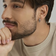 Single-Ohrring 925 Sterling Silber rhodinert matt oxidiert 41184112345182 Single-Ohrring 925 Sterling Silber rhodinert matt oxidiert 41184112345182